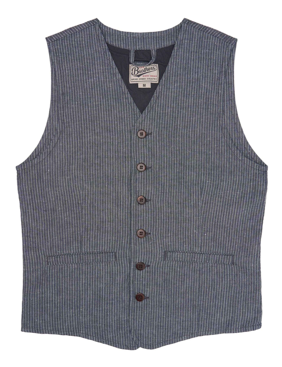 Pike Brothers 1905 Hauler Vest Grey Striped Linen