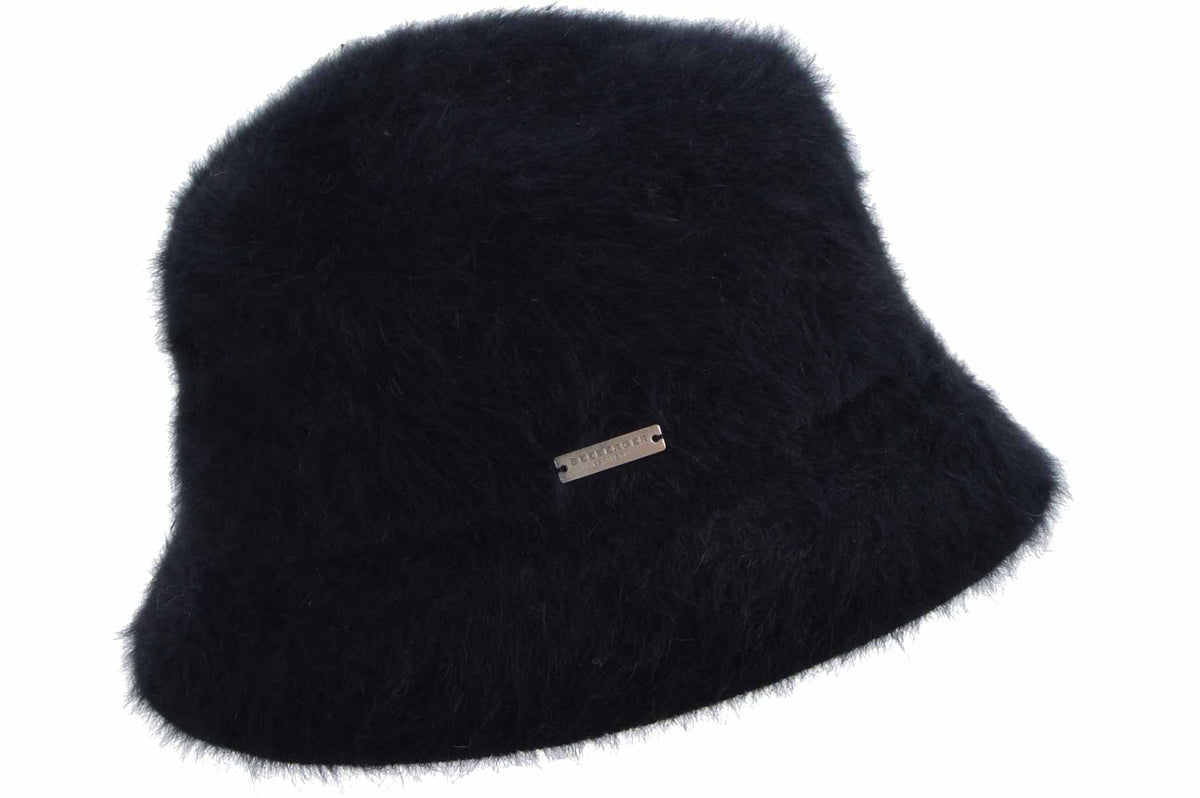 Seeberger Angora Bucket Hat Black